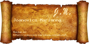 Joanovics Marianna névjegykártya
